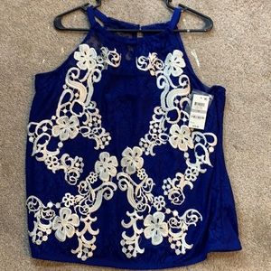 Navy Blue lace top